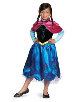 Kék-Rózsaszín Disney Jégvarázs Anna Deluxe Jelmez Kislányoknak 